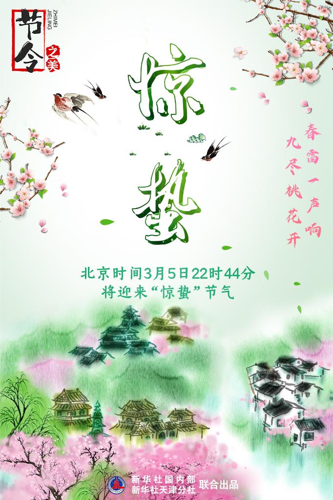 3月5日22時(shí)44分“驚蟄”：春雷一聲響，九盡桃花開