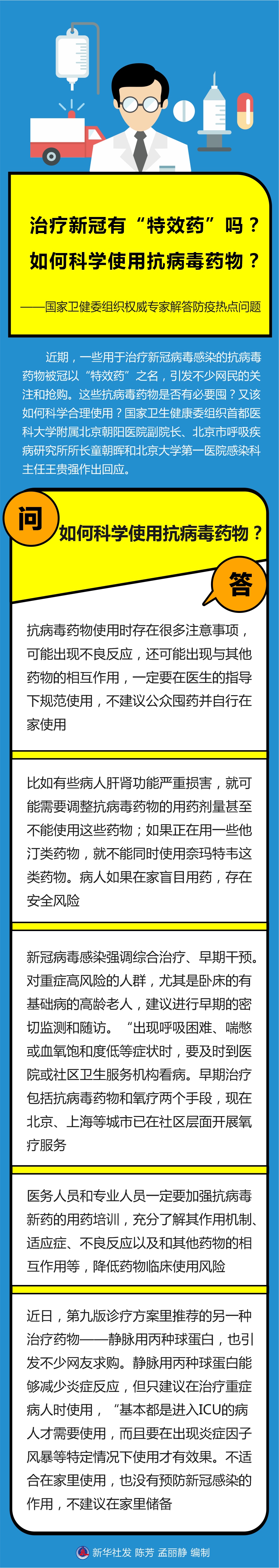 治療新冠有“特效藥”嗎？如何科學(xué)使用抗病毒藥物？——國(guó)家衛(wèi)健委組織權(quán)威專家解答防疫熱點(diǎn)問(wèn)題