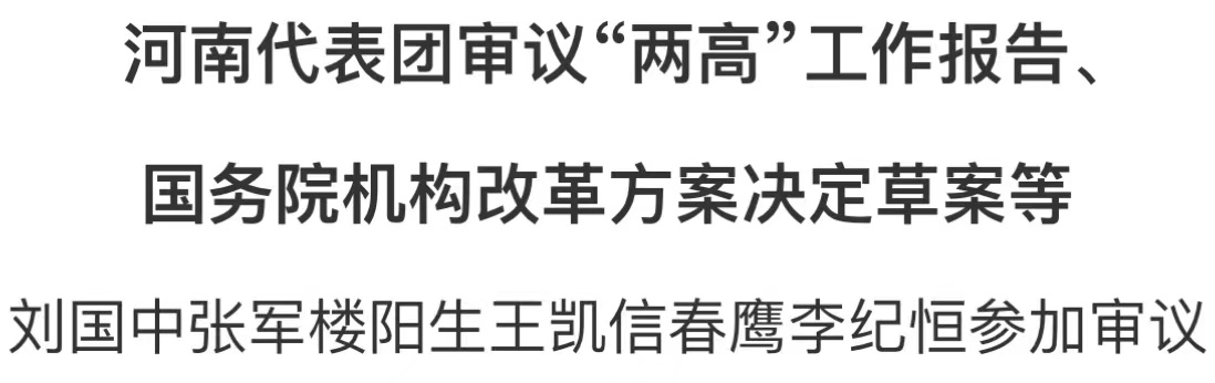 河南代表團(tuán)審議“兩高”工作報(bào)告、國務(wù)院機(jī)構(gòu)改革方案決定草案等