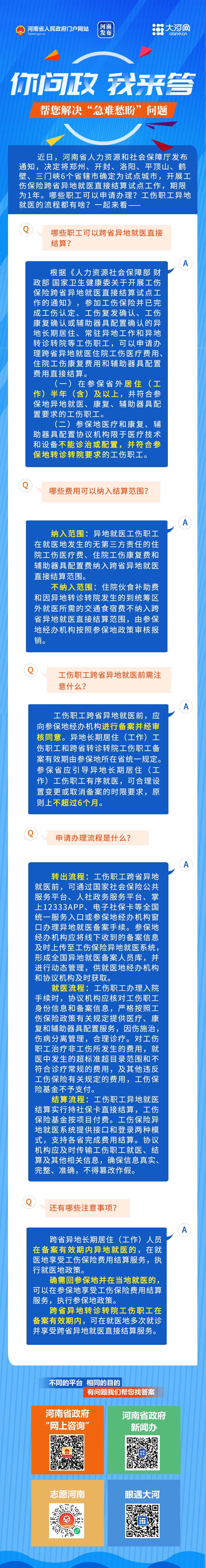 4月1日起河南6地將開(kāi)展工傷異地就醫(yī)直接結(jié)算，如何辦理？