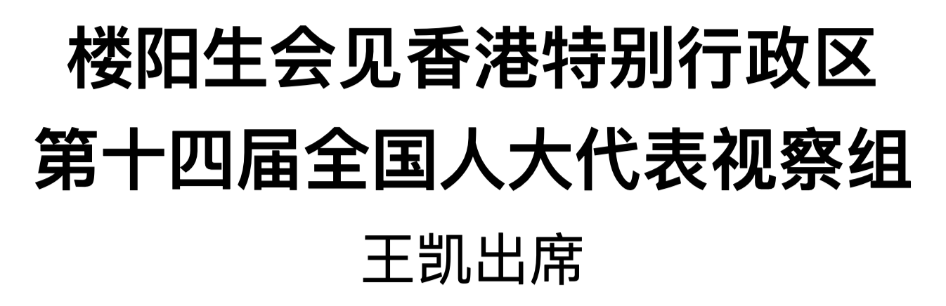 樓陽生會見香港特別行政區(qū)第十四屆全國人大代表視察組