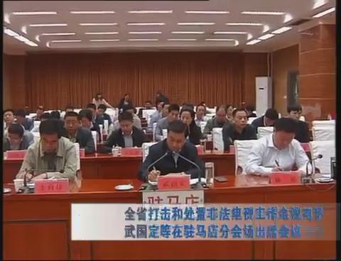 全省打擊和處置非法電視電話會議召開 武國定等在駐馬店分會場出席會議